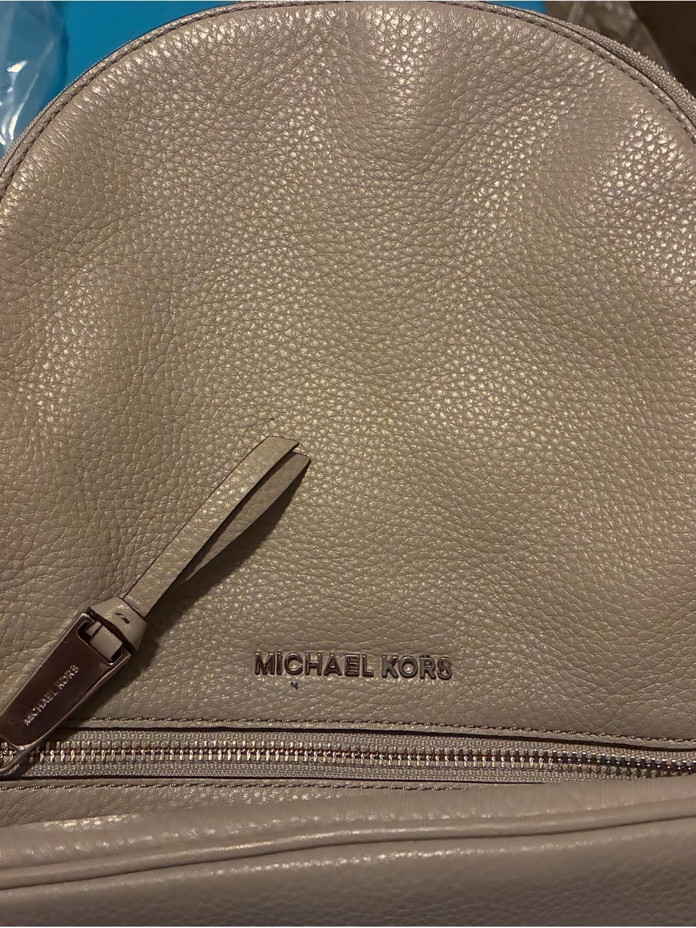 Michael Kors Pebbled Leather Backpack in Taupe Gray in Perfect Condition